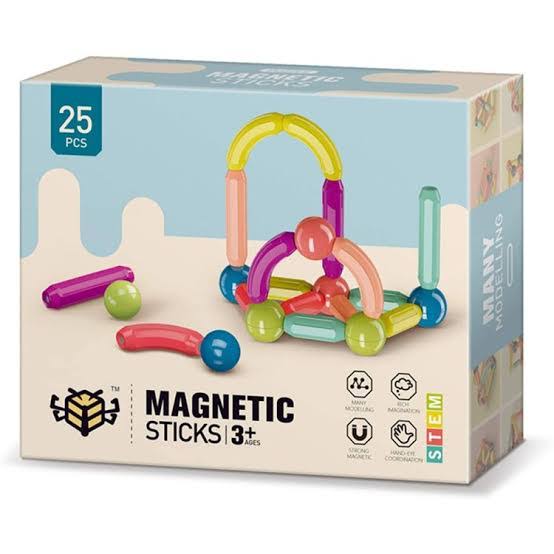 25 Magnetic Building Sticks