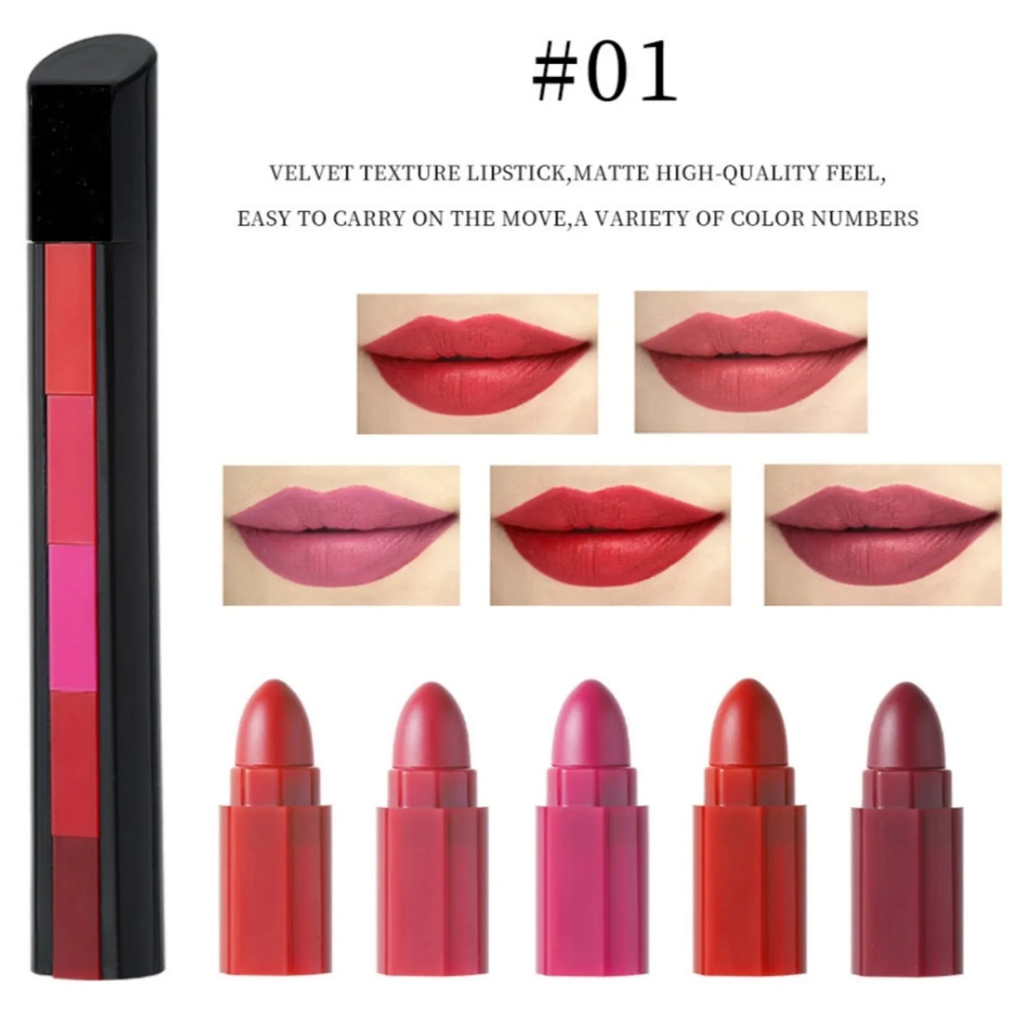 Matte Finish 5 in 1 Lipsticks